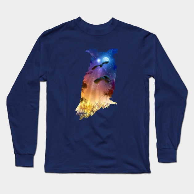 Owl's Hour Long Sleeve T-Shirt by DVerissimo